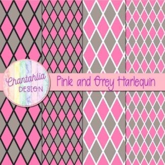 free pink and grey harlequin digital papers