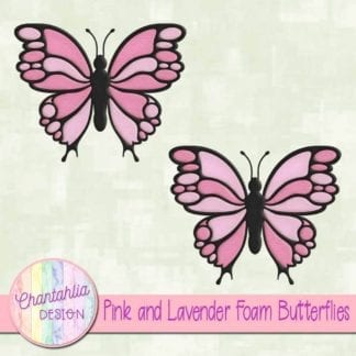 free pink and lavender foam butterflies