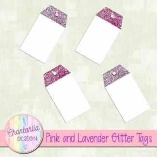 pink and lavender glitter tags