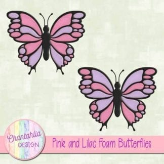 free pink and lilac foam butterflies