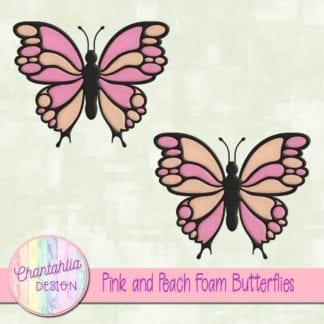 free pink and peach foam butterflies
