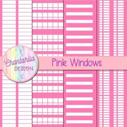 free pink windows digital papers