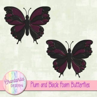 free plum and black foam butterflies