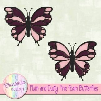 free plum and dusty pink foam butterflies