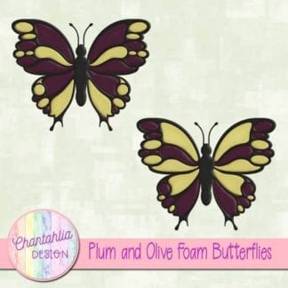 free plum and olive foam butterflies