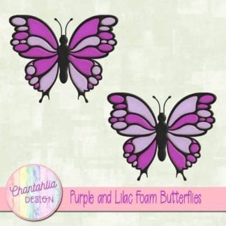 free purple and lilac foam butterflies