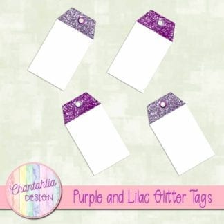 purple and lilac glitter tags