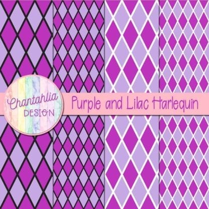 free purple and lilac harlequin digital papers