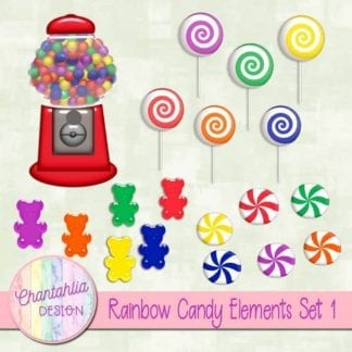 free rainbow candy elements