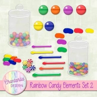 free rainbow candy elements
