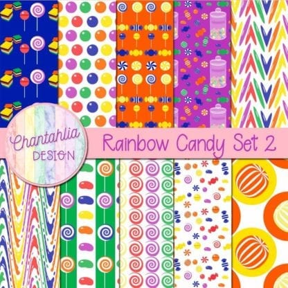 free rainbow candy digital papers