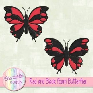free red and black foam butterflies