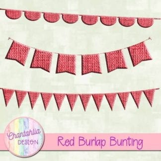 free red burlap bunting