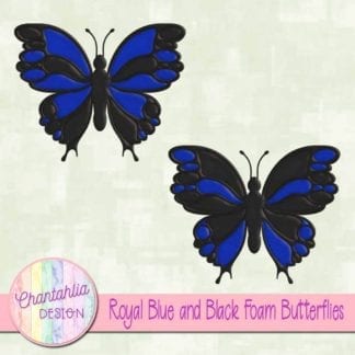 free royal blue and black foam butterflies