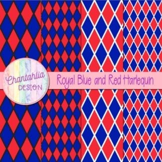 free royal blue and red harlequin digital papers