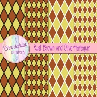 free rust brown and olive harlequin digital papers