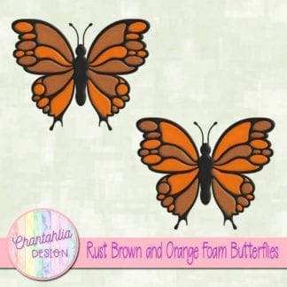 free rust brown and orange foam butterflies