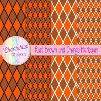 free rust brown and orange harlequin digital papers