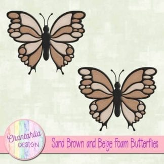 free sand brown and beige foam butterflies