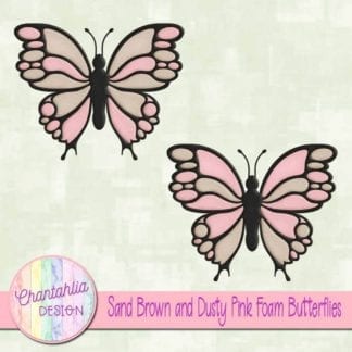 free sand brown and dusty pink foam butterflies