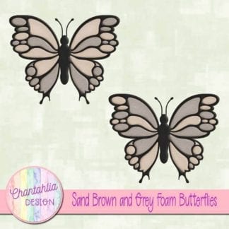 free sand brown and grey foam butterflies