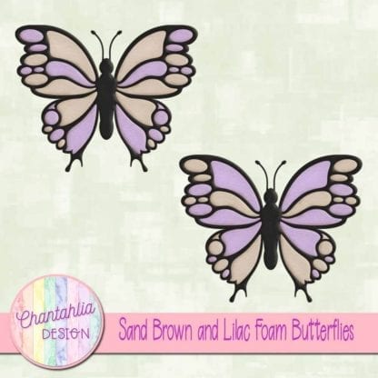 free sand brown and lilac foam butterflies