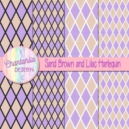 free sand brown and lilac harlequin digital papers