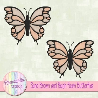 free sand brown and peach foam butterflies