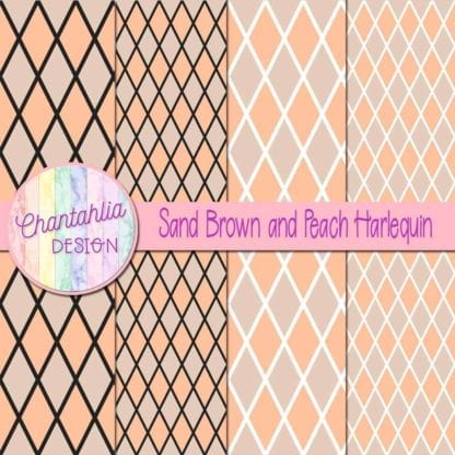 free sand brown and peach harlequin digital papers
