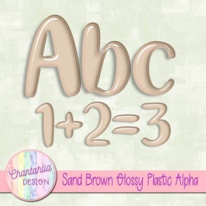 free sand brown glossy plastic alpha