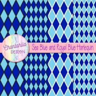 free sea blue and royal blue harlequin digital papers