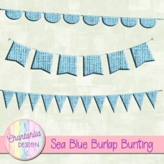 free sea blue burlap bunting