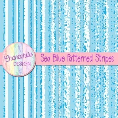 free sea blue patterned stripes digital papers