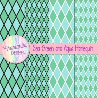 free sea green and aqua harlequin digital papers