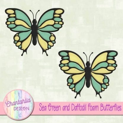 free sea green and daffodil foam butterflies