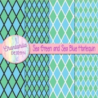 free sea green and sea blue harlequin digital papers