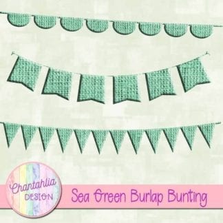 free sea green burlap bunting