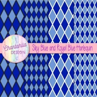 free sky blue and royal blue harlequin digital papers