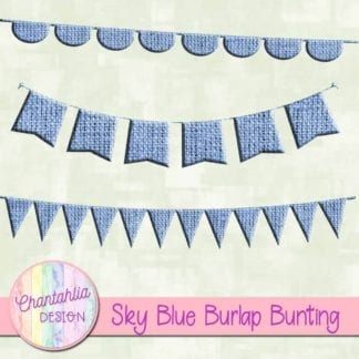 free sky blue burlap bunting