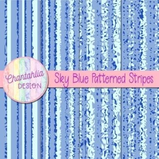 free sky blue patterned stripes digital papers
