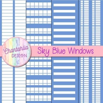 free sky blue windows digital papers