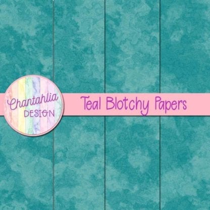 free teal blotchy digital papers