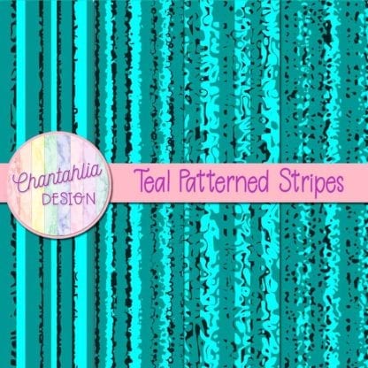 free teal patterned stripes digital papers