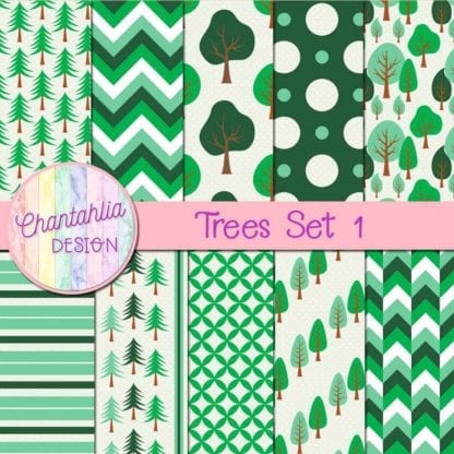 free digital papers featuring trees