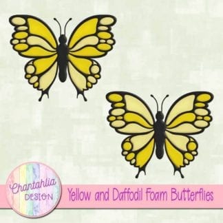 free yellow and daffodil foam butterflies
