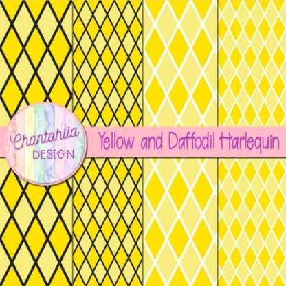 free yellow and daffodil harlequin digital papers