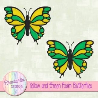 free yellow and green foam butterflies