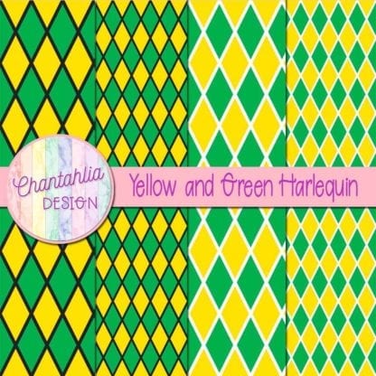 free yellow and green harlequin digital papers