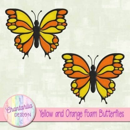 free yellow and orange foam butterflies