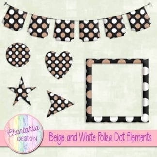 beige and white polka dot element